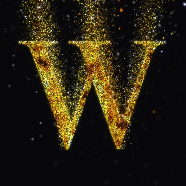 Arany scatter betű W — Stock Fotó