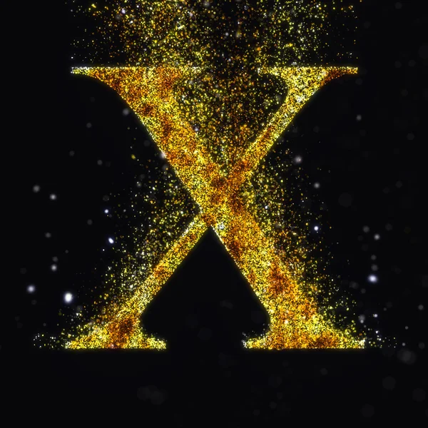 Gold scatter letter X — Φωτογραφία Αρχείου