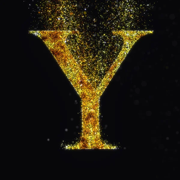 Gold scatter letter Y — Stock Photo, Image