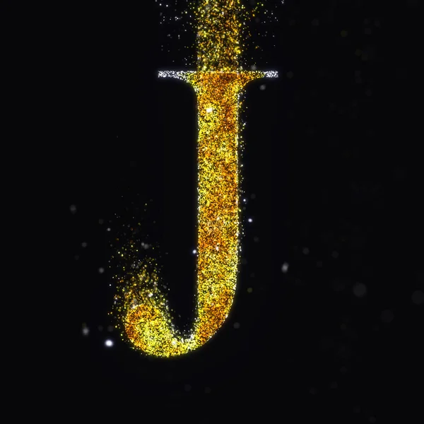 Gold scatter letter J — Stock Photo, Image
