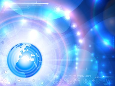 Globe Avrupa ile fütüristik arka plan