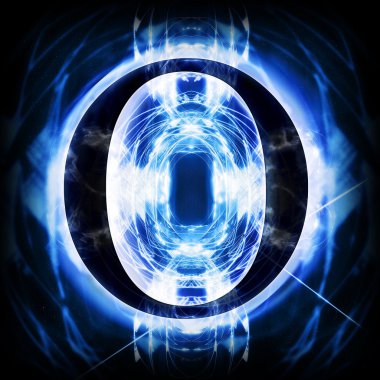 Mavi soyut harf O