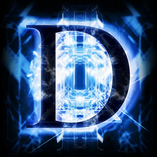 Blå abstrakt bokstaven D — Stockfoto