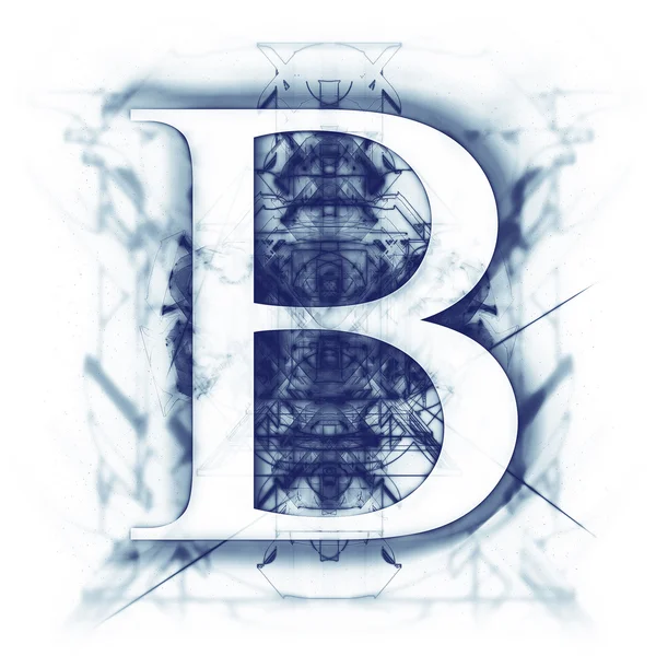 蓝色抽象字母 B — 图库照片