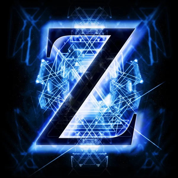 Glowing font. Shiny letter Z. — Stock Photo © Designer_things #2259779