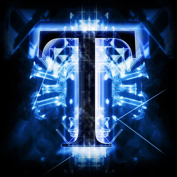 Blue Abstract Letter T — Stock Photo, Image