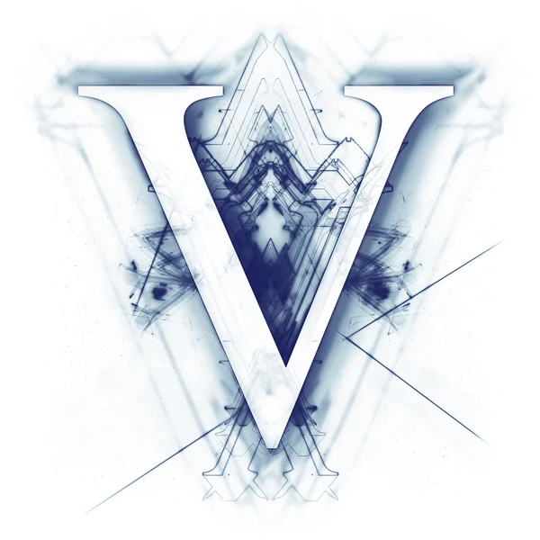 Blue Abstract Letter V — Stock Photo, Image