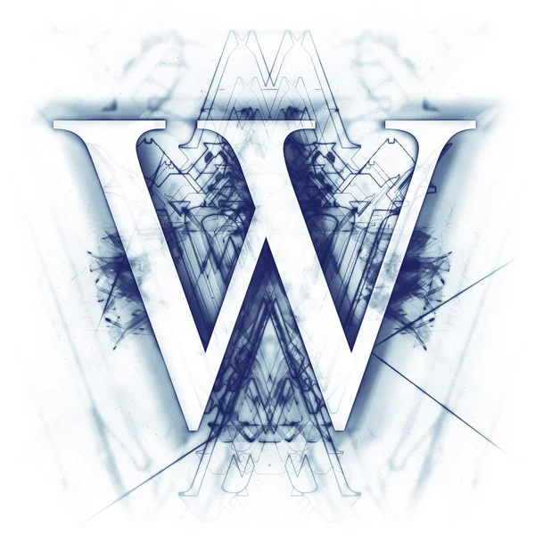 Absztrakt betű W kék — Stock Fotó