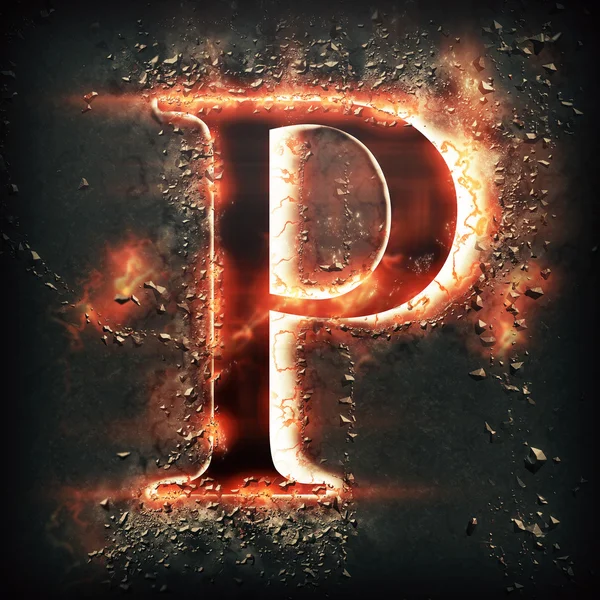 Red light letter P — Stock Photo, Image