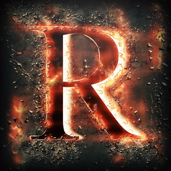 Red light letter R — Stock Photo, Image