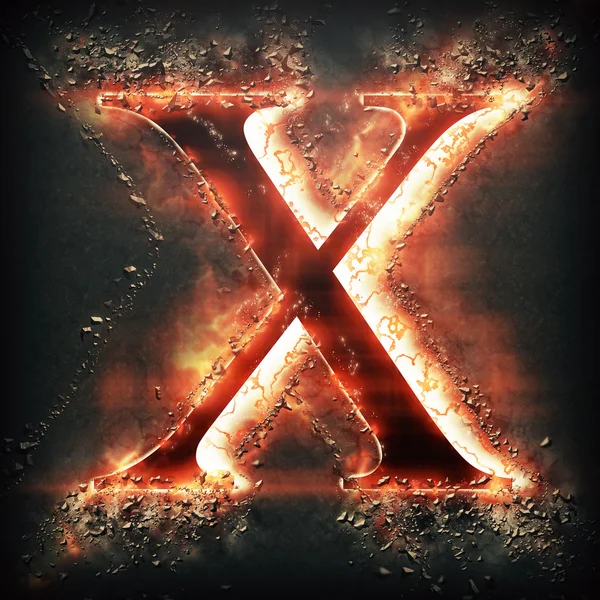 Rött ljus bokstaven X — Stockfoto