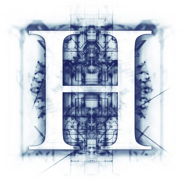 蓝色抽象字母 H — 图库照片
