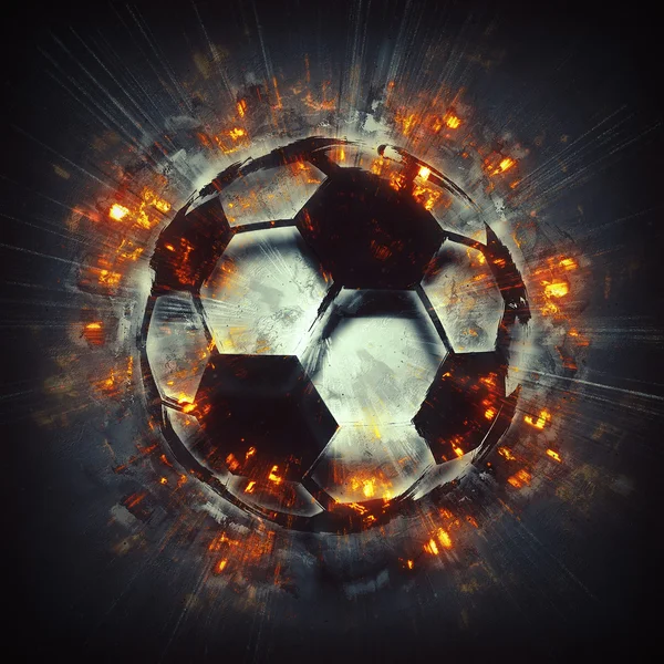 Burning soccer ball — Stock Photo, Image