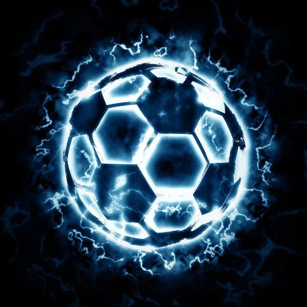 Lighting soccer ball — Stock Photo, Image