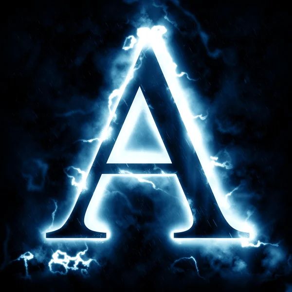 Lightning letter A — Stock Photo, Image