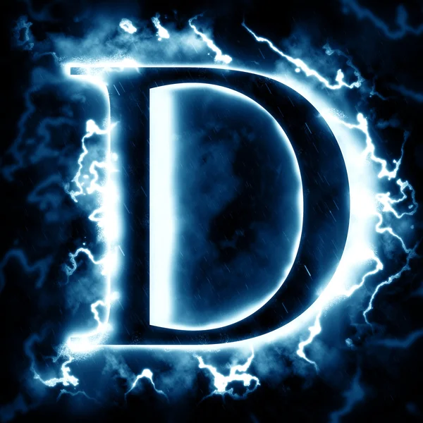 Lightning bokstaven D — Stockfoto