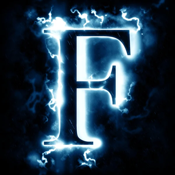 Lightning letter F — Stock Photo, Image