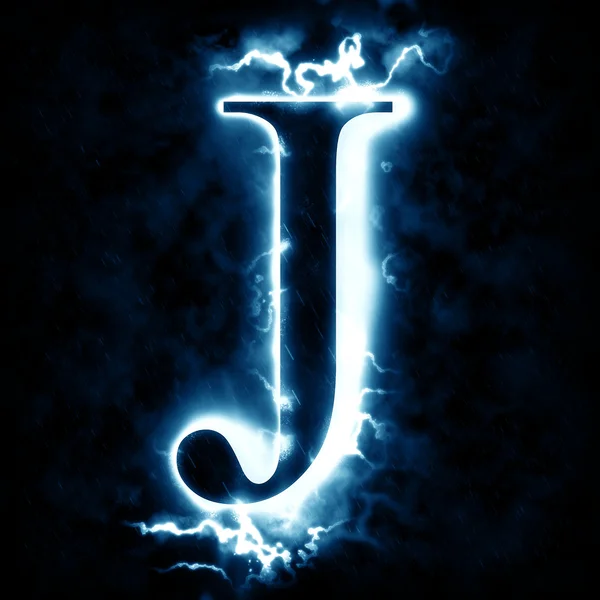 Lightning letter J — Stock Photo, Image