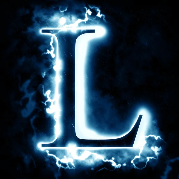 Lightning letter L — Stock Photo, Image