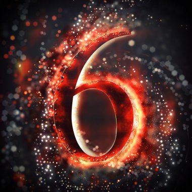 Kırmızı ışık rakam 6