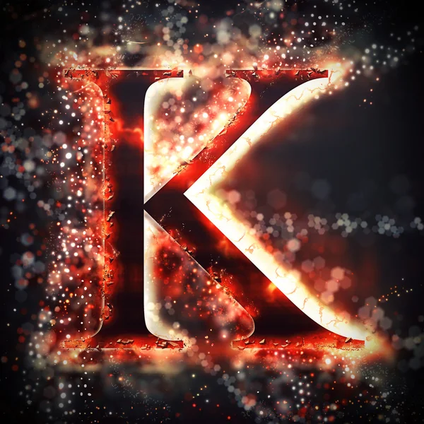 Червона світла літера K — стокове фото
