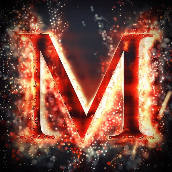 Red light letter M — Stock Photo, Image