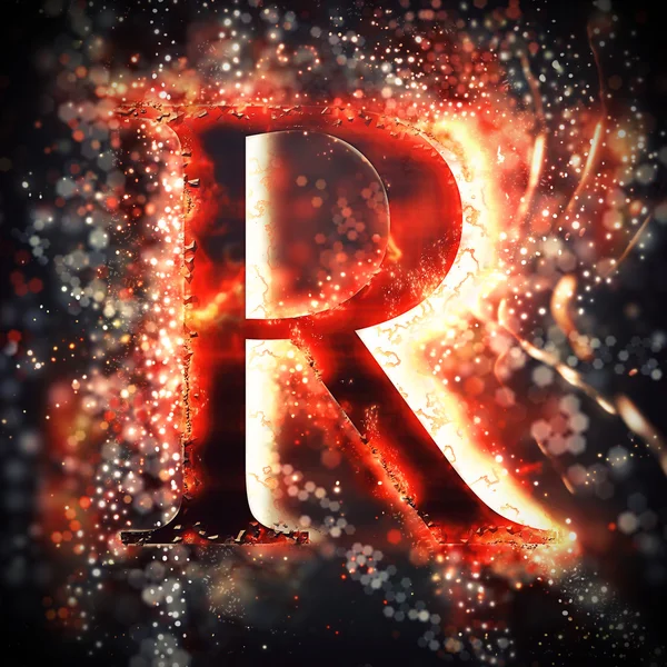 Red light letter R — Stock Photo, Image