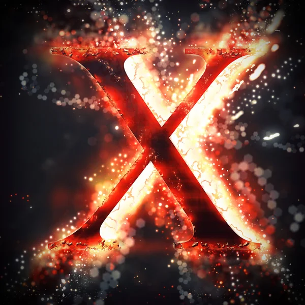 Червона світла літера X — стокове фото