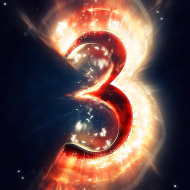 Kırmızı ışık rakam 3