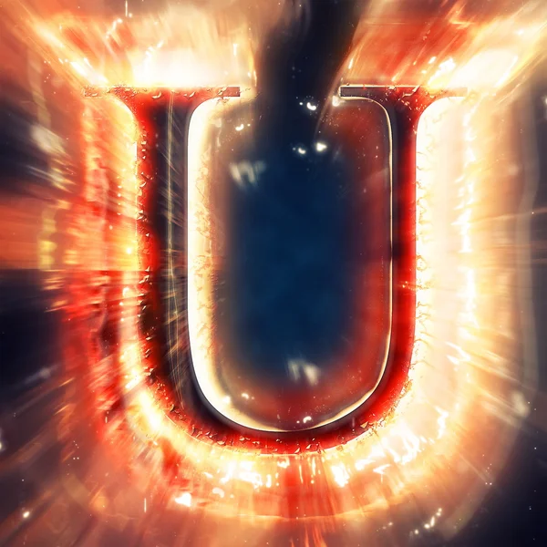 Red light letter U — Stock Photo, Image