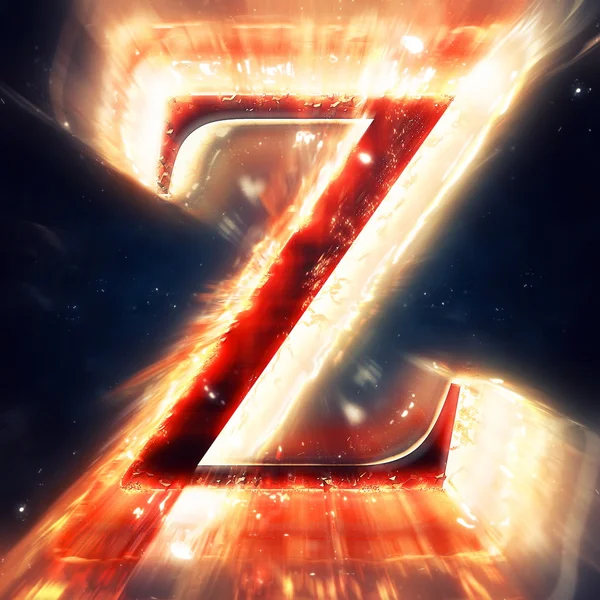 Red light letter Z — Stock Photo, Image