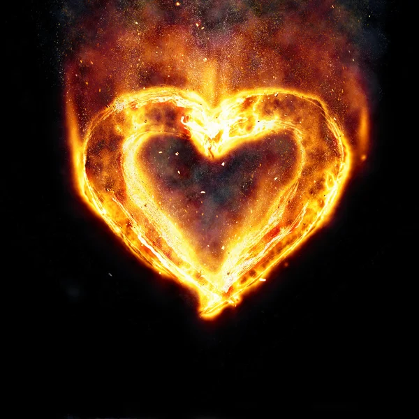 Burning art heart — Stock Photo, Image