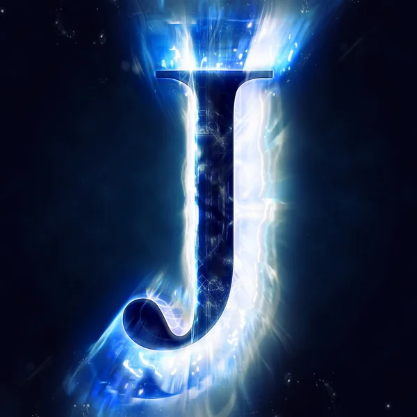 Синяя абстрактная буква J — стоковое фото