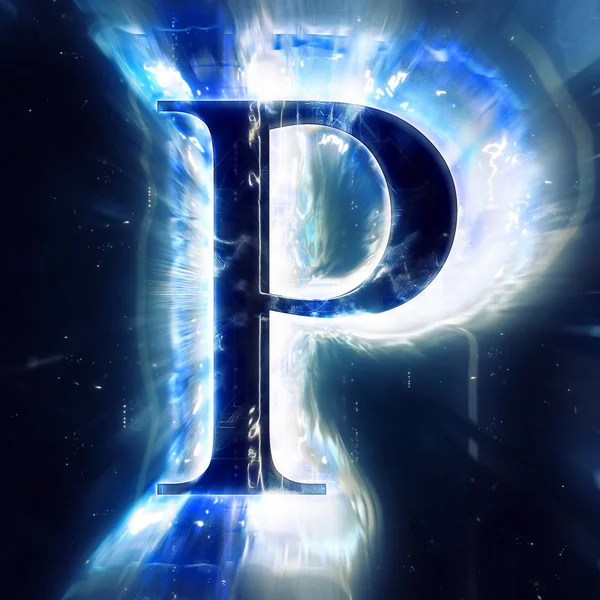 Blue Abstract Letter P — Stock Photo, Image