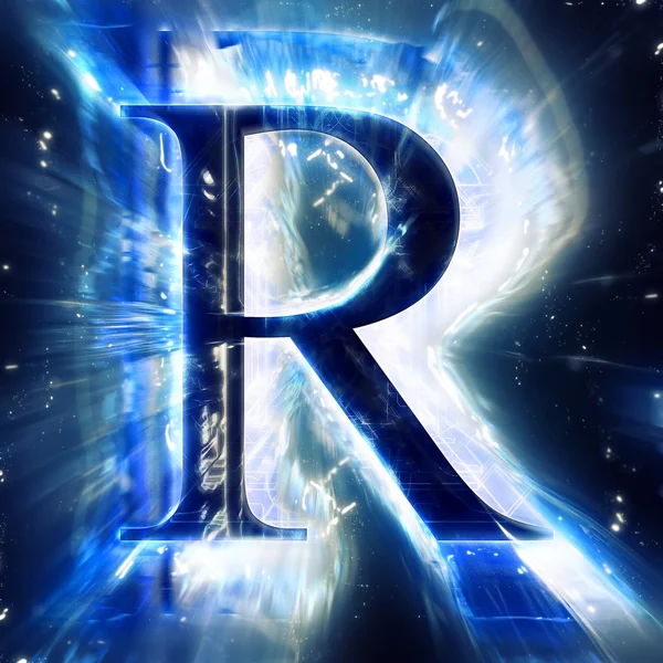 Blue Abstract Letter R — Stock Photo, Image