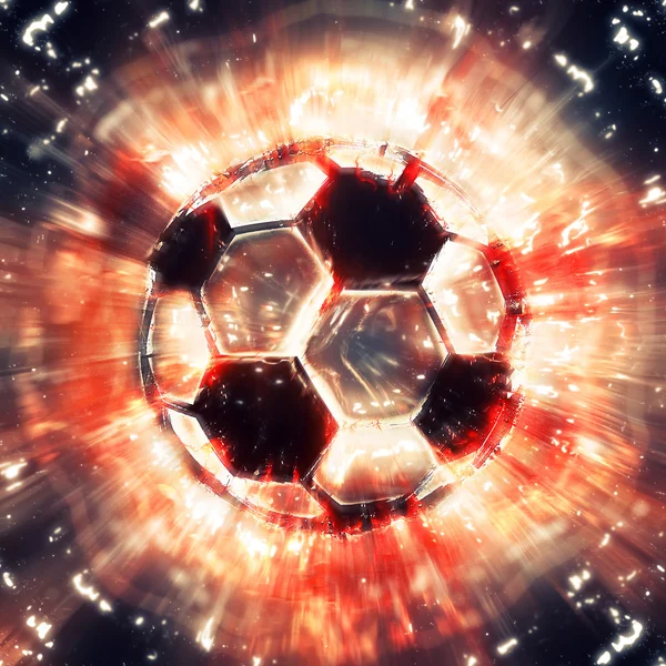 Exploding soccer ball — Stock Photo, Image