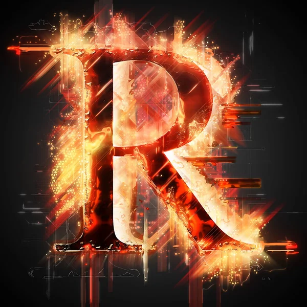 Red light letter R — Stock Photo, Image