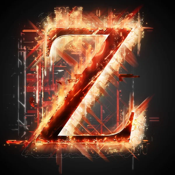 Red light letter Z — Stock Photo, Image