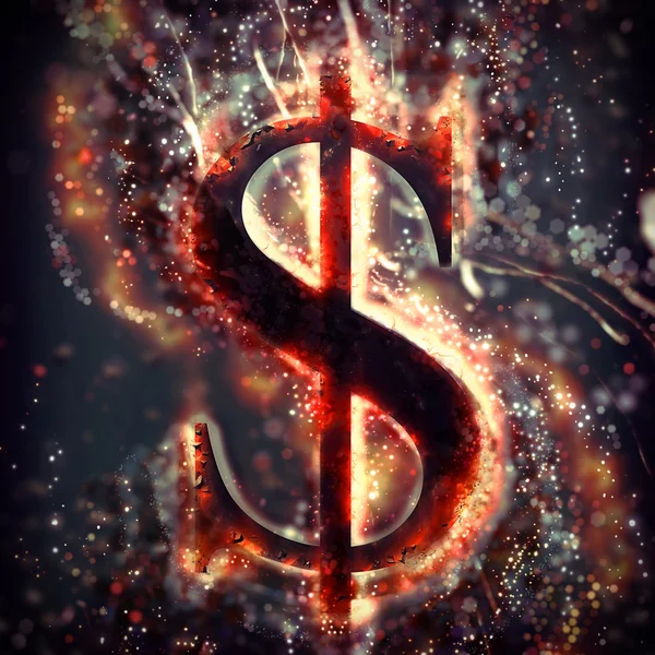 Exploding dollar sign — Stock Photo, Image