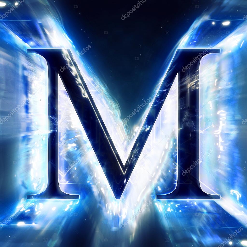 Blue Abstract Letter M Stock Photo by ©ornithopter 98402076