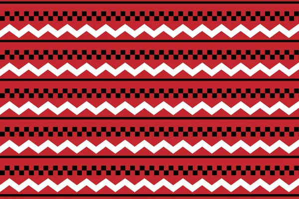 Chevrons Noir Blanc Zigzag Style Abstrait Texture Motif Fond Rouge — Image vectorielle