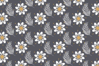 Çiçek deseni - çiçek modern vektör basit düzenlenebilir desen renkli soyut basit