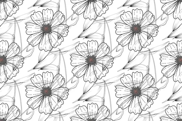 无缝线矢量图案设计师抽象花卉现代矢量清洁简单可编辑图案 — 图库照片
