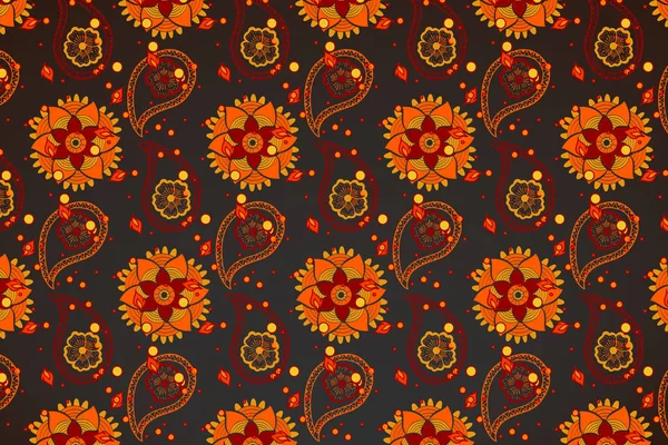 Ethnie Orange Teintes Rouge Noir Toile Fond Jaune Conceptions Sans — Image vectorielle