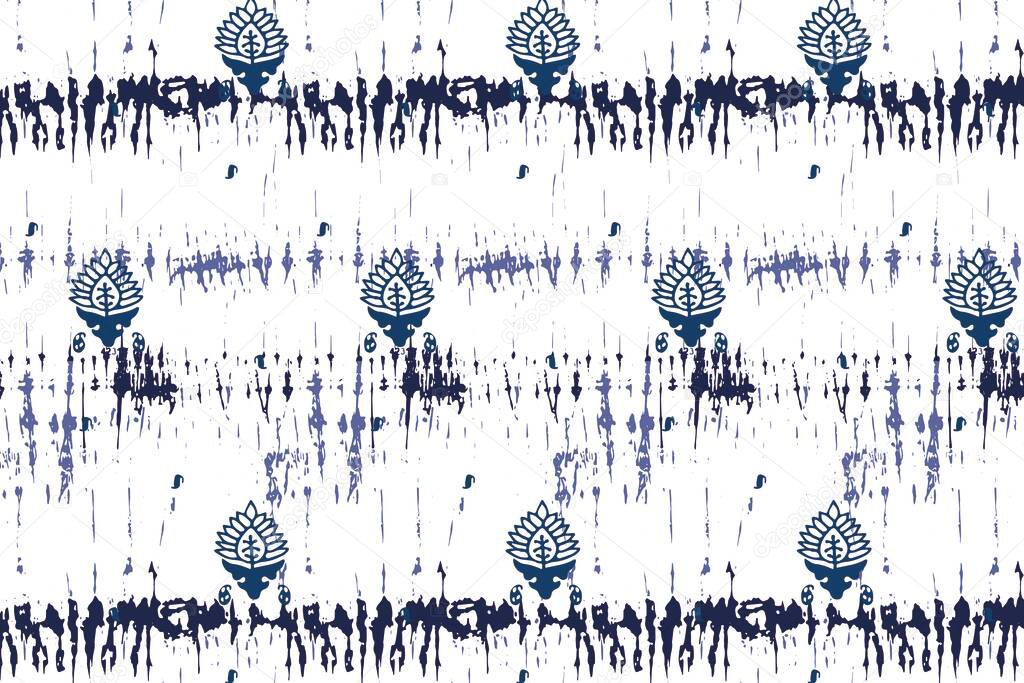 Dark blue vintage vector pattern background seamless