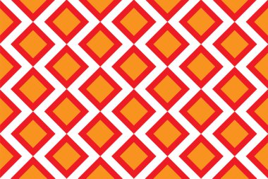 Beyaz arkaplanlı turuncu elmas şekiller geometrik tasarım kusursuz vektör grafik deseni