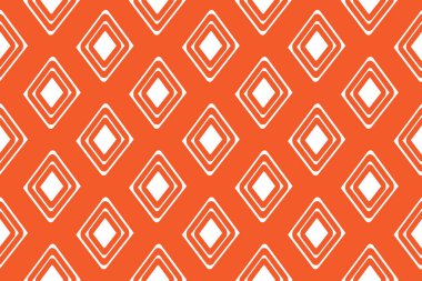 Geometrik elmas şekilli turuncu arkaplan dikişsiz vektör grafik deseni