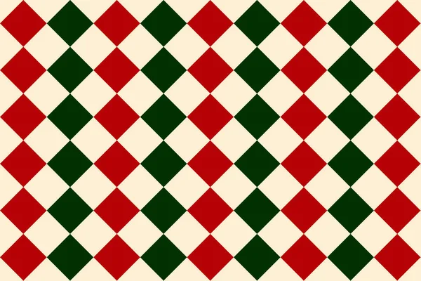 Fond Crémeux Avec Motif Forme Diamant Rouge Vert Design Sans — Image vectorielle