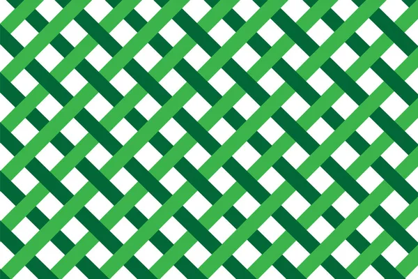 Crisscross Dunkelgrüne Und Hellgrüne Linien Auf Weißem Hintergrund Geometrisches Design — Stockvektor