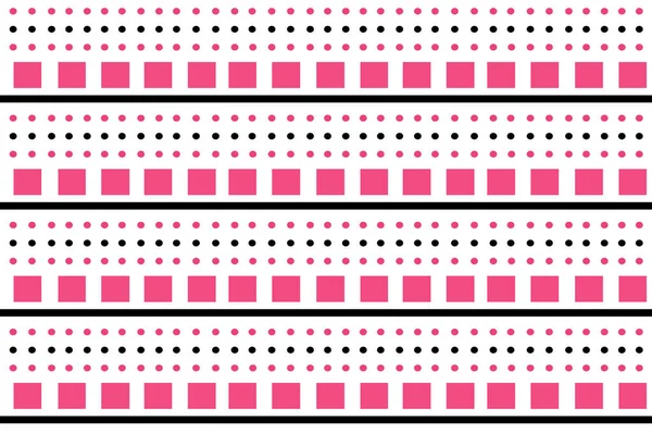 Rosa Und Schwarz Große Kleine Blöcke Auf Weißem Hintergrund Geometrisches — Stockvektor